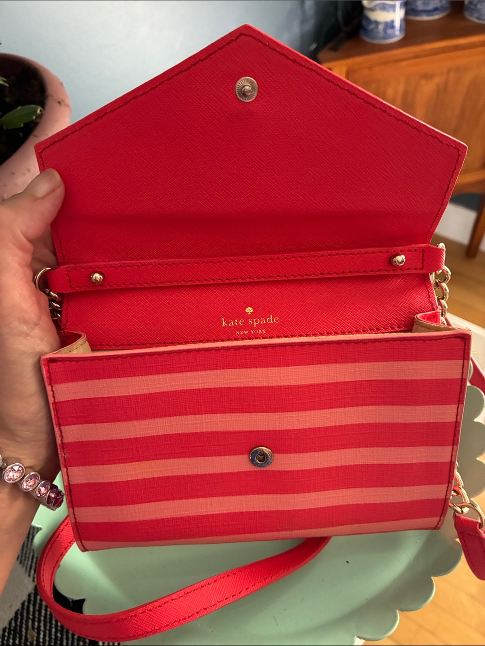 Kate Spade Envelope Style Red/Coral Crossbody - Picture 5 of 12
